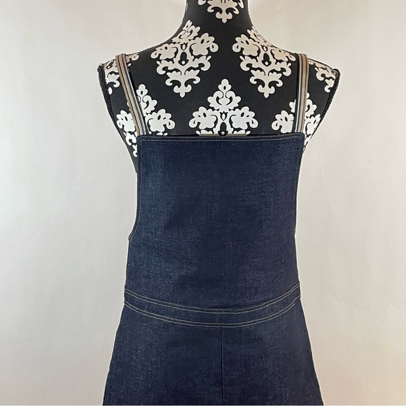 8848 Dark Blue Denim Button Down Overall Dress - Picture 11 of 14